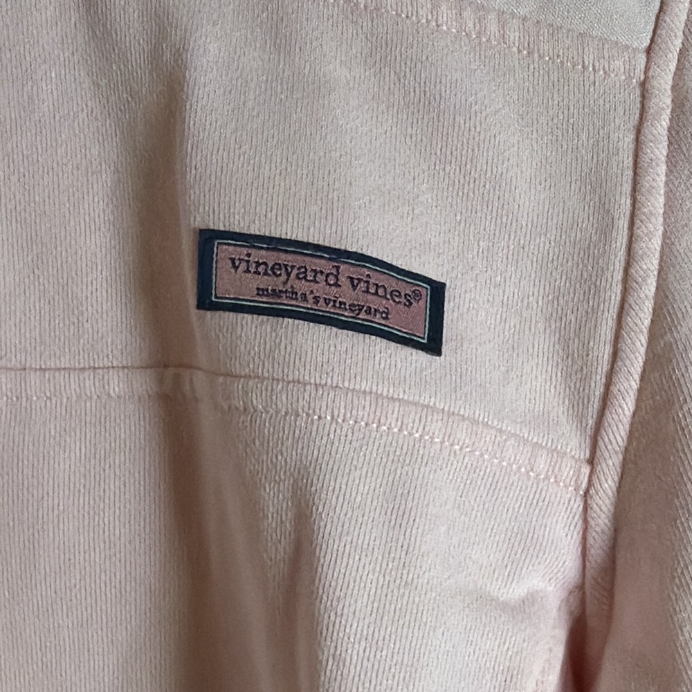 Vineyard Vines Women S Pink Shep Shirt 1/4 Zip Knit Cotton Sweatshirt Logo - Picture 4 of 4